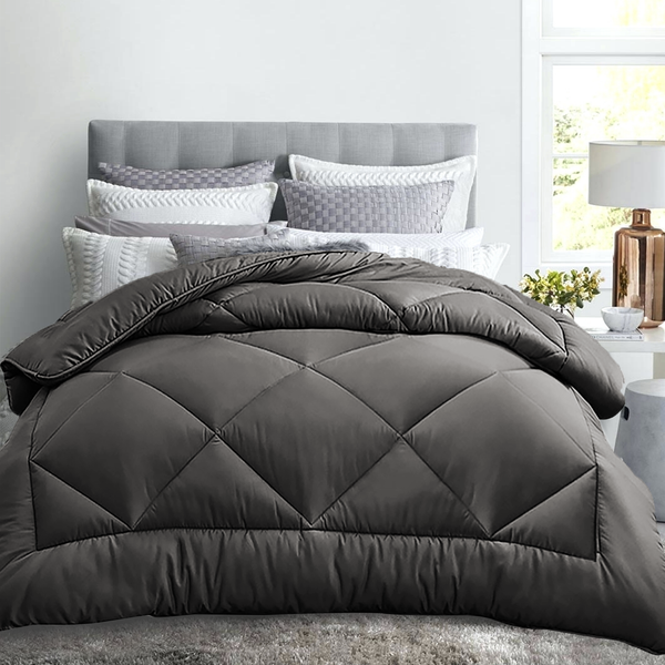 Luxor Australian Made All Season Grey 400GSM Bamboo Blend Quilt