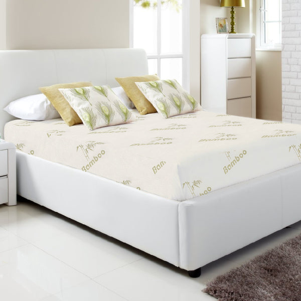 Luxor Fully Fitted Bamboo Print Mattress Protector