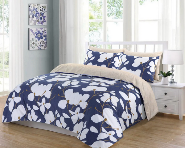 Luxor Cotton Blue Shades Design Quilt Doona Duvet Cover Set