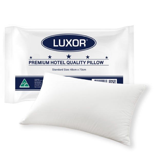 Luxor Australian Made Hotel Standard Pillows with Cotton Case