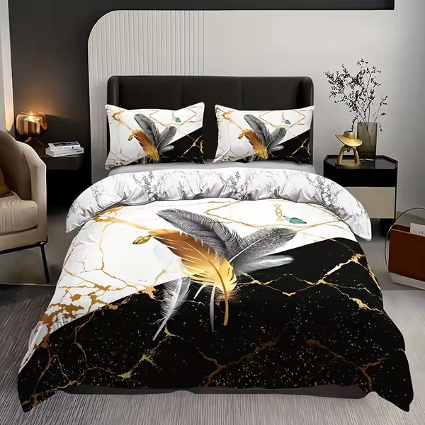 Dreamfields Feather Stone Design Quilt Doona Duvet Cover Set