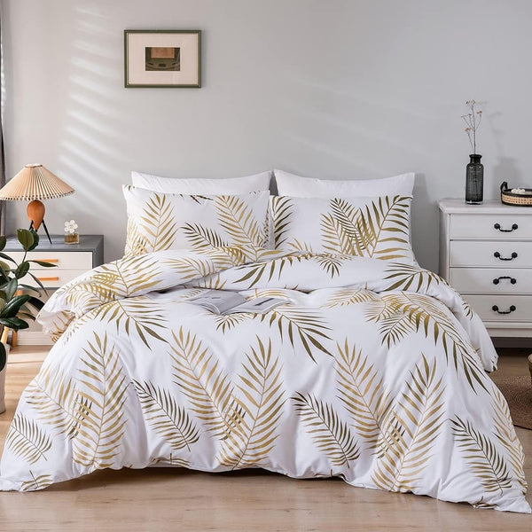 Dreamfields Gilded Foliage Design Quilt Doona Duvet Cover Set