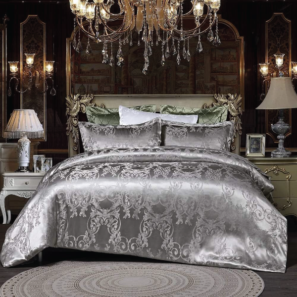 Dreamfields Silvery Royal Design Quilt Doona Duvet Cover Set