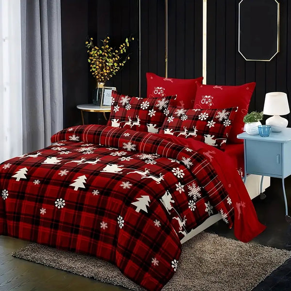 Dreamfields Xmas Flakes Design Quilt Doona Duvet Cover Set