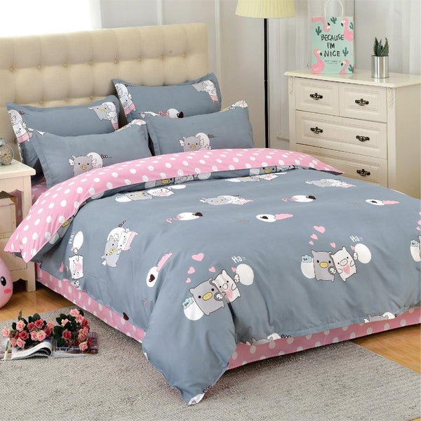 Dreamfields Piggy Love Design Quilt Doona Duvet Cover Set