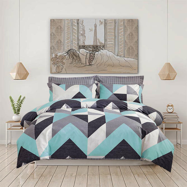 Luxor Cotton Chevron Design Quilt Doona Duvet Cover Set