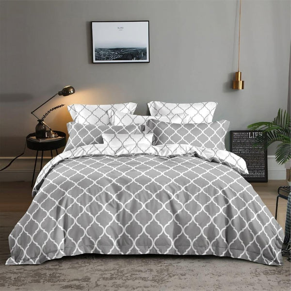 Dreamfields Geometric Design Quilt Doona Duvet Cover Set