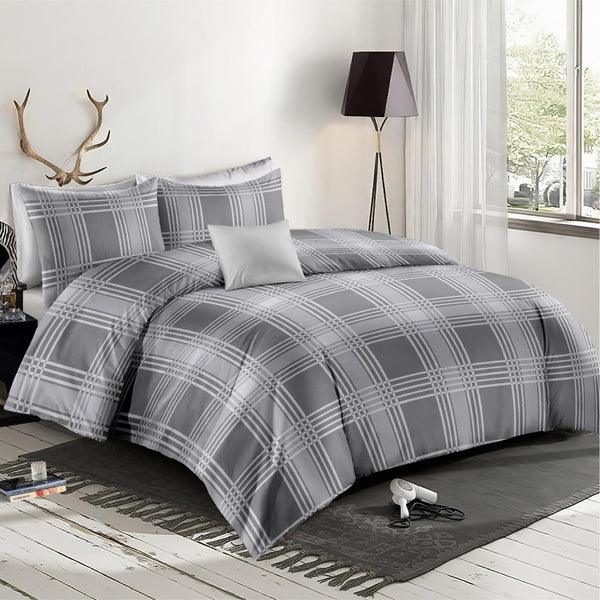 Dreamfields Ashen Lattice Design Quilt Doona Duvet Cover Set