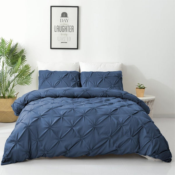 Dreamfields Diamond Embroidered Ocean Design Quilt Doona Duvet Cover Set
