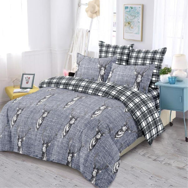 Luxor Cotton Deer Design Quilt Doona Duvet Cover Set