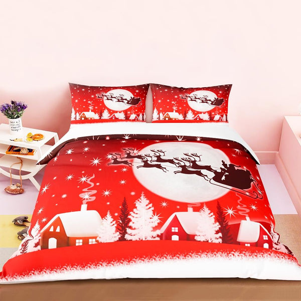 Dreamfields Stars Sledge And Santa Design Quilt Doona Duvet Cover Set