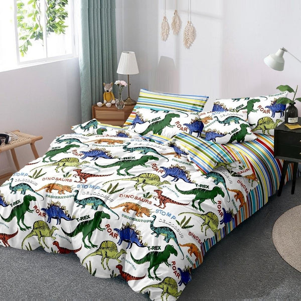 Dreamfields Dinosaur Park Design Quilt Doona Duvet Cover Set