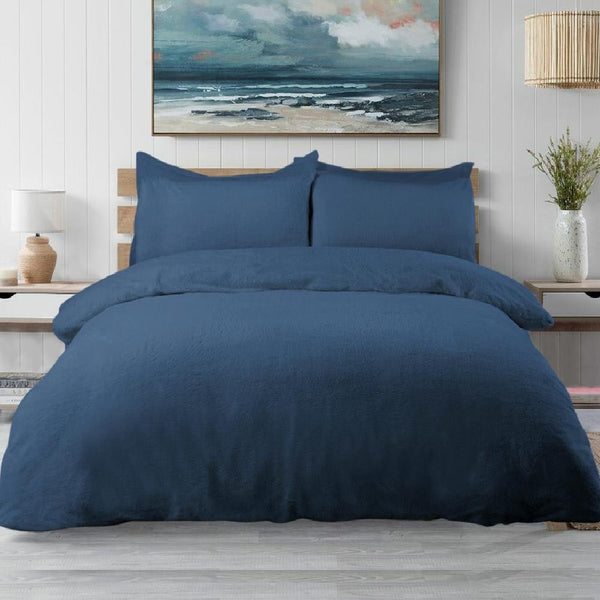 Luxor Ocean Teddy Bear Fleece Soft Warm Quilt Doona Duvet Cover Pillowcase Set