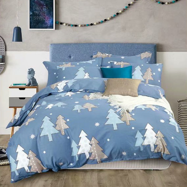 Luxor Cotton Periwinkle Design Quilt Doona Duvet Cover Set