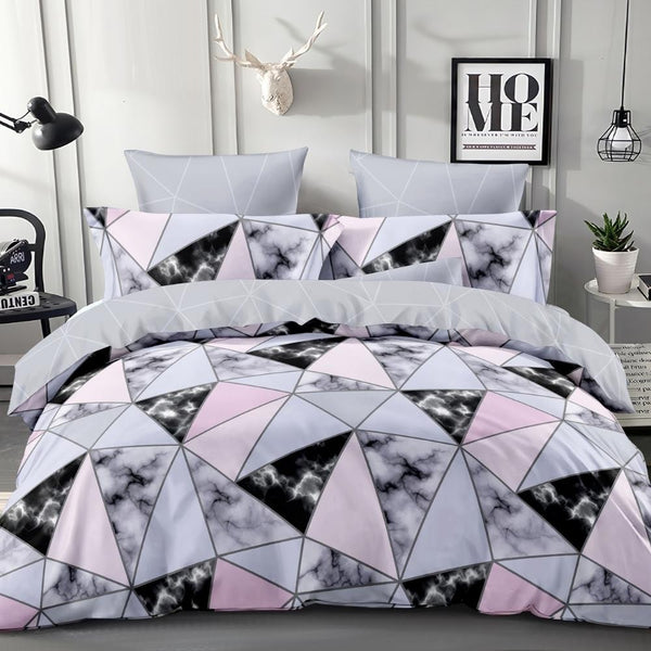 Dreamfields Marble Geometric Design Quilt Doona Duvet Cover Set